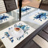 Shrahala Indigo Blue Hand Floral Bouquet Placemats, Watercolor White Flowers Table Mat Linen Burlap Washable Double-Deck Heat Insulation for Dinin...