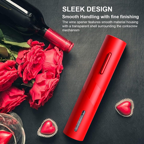 COKUNST Electric Wine Opener, Reusable Cordless Wine Bottle Corkscrew with Foil Cutter, Battery Operated Wine Openers for Wedding Kitchen Party Ho...