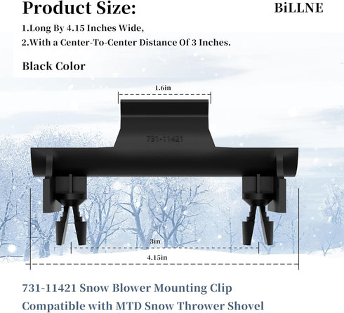 731-11421 Snow Blower Mounting Clip - Compatible with MTD Snow Thrower Shovel, Retainer Clip for Effortless Chute Clearing...