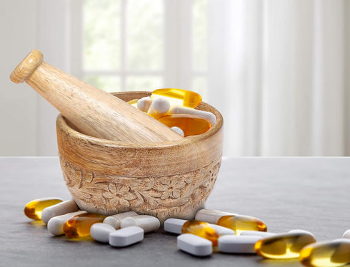 Wooden Mortar and Pestle Grinder/Chopper for Herbs, for Garlic Press, Coffee Grinder, Herb Spice Masher, Ginger Crusher, Spice Grinding, Spices an...