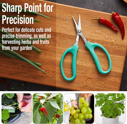 Beaditive Culinary Herb Scissors - Compact 6.5-Inch Stainless Steel Kitchen Scissors - Dishwasher Safe - Sharp Tip for Snipping Fresh Herbs...