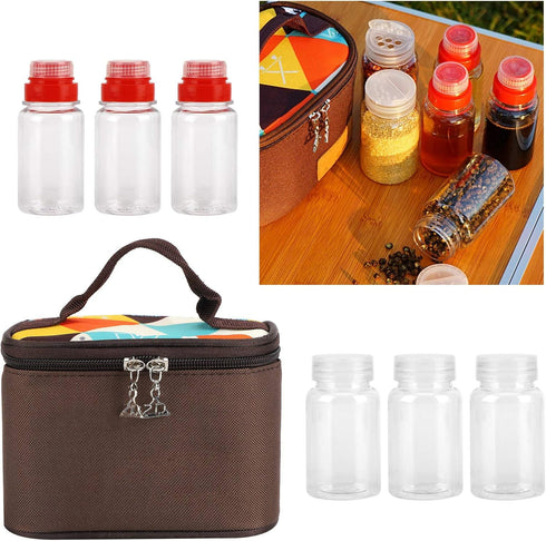 Portable Travel Spice Containers, Camping Seasoning Bag Kit Multi Spice Jars Storage with Lids Dry Herb Condiment Dispenser Holder for Backpacking...