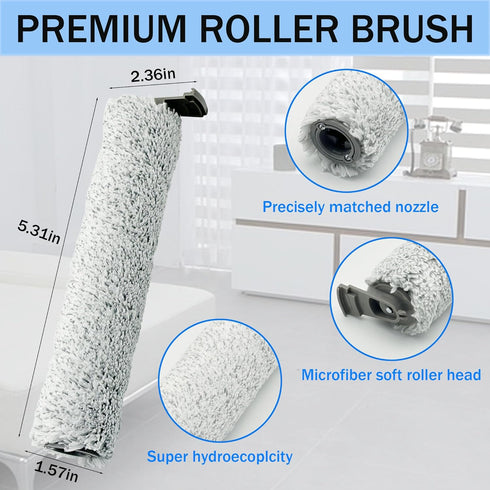 Brush Roller Replacement Compatible with Bissell CrossWave OmniForce 3882 Vacuum Cleaner- 2 Brush Rollers...