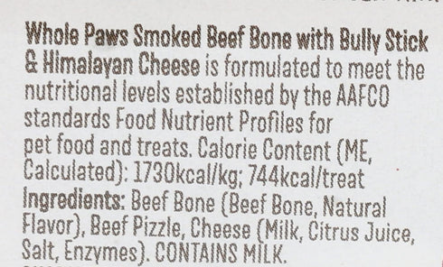 Whole Paws, Whole Paws, Smoked Bully Bone Large, 1 Count...