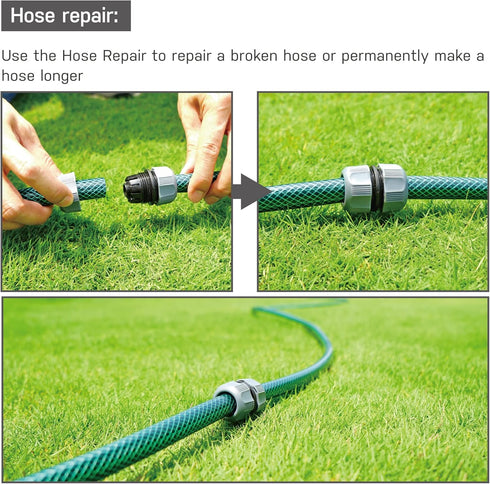 Eden DIY Garden Hose and Faucet Connector - 10-Piece Set (Model#99910), Red, Black...