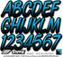 STIFFIE Whipline Sky Blue/Black 3" Boat & PWC Registration Decals • Numbers Letters Stickers...