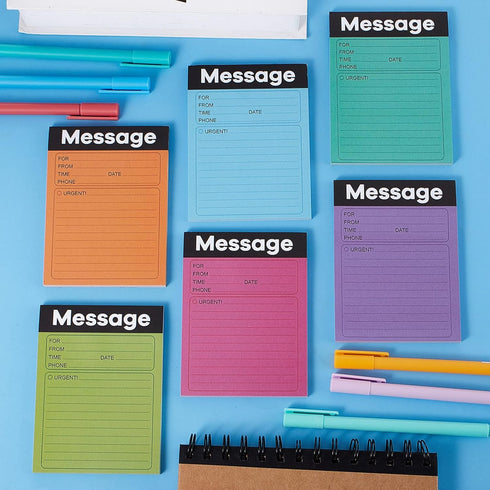 Phone Message Pad Telephone Message Sticky Notes 3.5 x 4.7 Inch Self Adhesive Message Book for Home Office School Supplies (Cute Color, 6 Pack)...