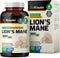 Lions Mane Supplement Capsules - Vegan, Organic Lion’s Mane Mushroom Supplement for Cognitive Function, Focus Support - Lions Mane Pills - 3 Month...