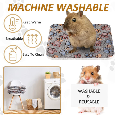 4 Pack Ultra Soft Dog Cat Bed Mat with Cute Prints Reversible Fleece Dog Crate Kennel Pad Cozy Washable Thickened Hamster Guinea Pig Bed Pet Bed M...