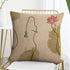 Chinoiserie Throw Pillow Cover Lotus Ink Painting Flowers Pillow Cases Farmhouse Home Decor for Room Couch Patio Porch Outdoor 18"x18"...