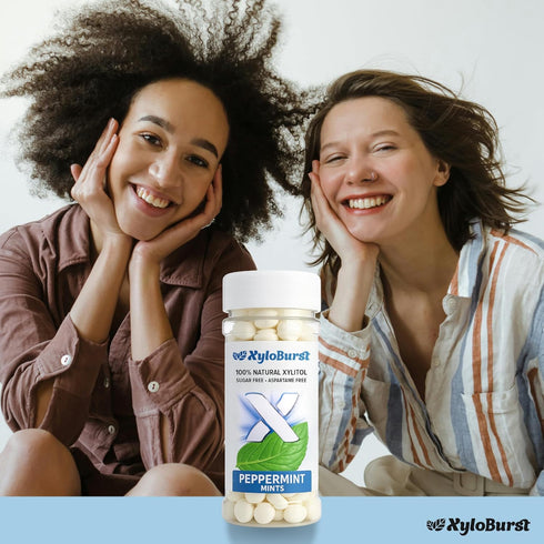 XyloBurst - Xylitol Mints | Sugar Free Breath Mints for Oral Health | Gluten Free, Vegan, Keto Friendly | Aspartame Free Mints | Peppermint | 200 ...