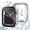 2 Pack Waterproof Case for Apple Watch Series 9 8 7 45mm Screen Protector, 2 in 1 Full Protective 9H Glass Face Cover Front & Back Hard PC Bumper ...