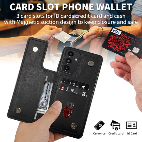 Case for Samsung Galaxy A13 5G Wallet Phone Case with Card Holder,Galaxy Dog Pawprint Love PU Leather Kickstand Card Slot Cover for Women Men (Dua...