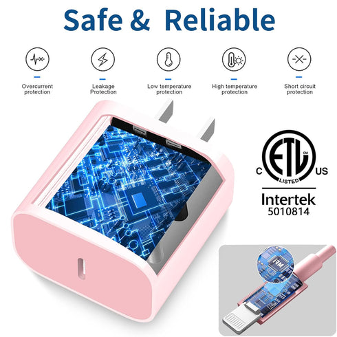 for i Phone Fast Charger, 2Pack for i Phone 14 USB C Power Wall Charger with 6FT Cable, for Liightning Cable Compatible with Phone 13/13 Pro Max/1...