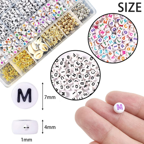 Wergund 6000 pcs Clay Beads for Bracelets Making Kit, 915 Letter Beads, 24 Color 6mm Flat Clay Beads, Jump Rings and Elastic String Pendant - for ...