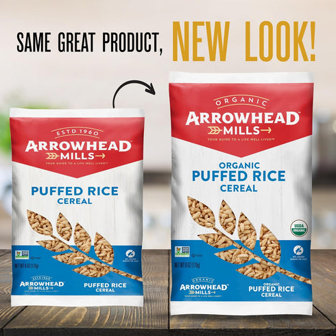 Arrowhead Mills Puffed Rice Cereal, 6 oz Bag (Pack of 2)...