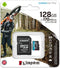 Kingston 128GB microSDXC Canvas Go Plus 170MB/s Read UHS-I, C10, U3, V30, A2/A1 Memory Card + Adapter (SDCG3/128GBCR)...