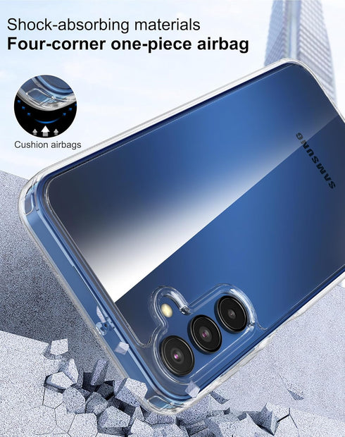 for Galaxy A15 5G Case,Premium PC+TPU Shockproof Protective Phone Case Cover with Tempered Glass Screen Protector for A15 2023 4G (Clear, A15)......