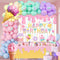 Ice Cream Themed Birthday Party Decorations for Girls,Balloon Garland Arch Kit with Happy Birthday Backdrop - Complete Party Supplies for Kids’ Sw...