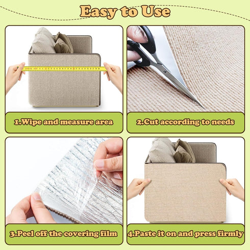 Cat Scratching Board, 78.7"x15.8" Cat Scratching Mat, Cat Scratch Furniture Protector, Trimmable Self-Adhesive Cat Couch Protector, Cat Wall Scrat...