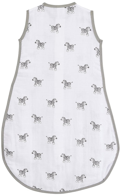 Amazing Baby Cotton Muslin Sleeping Sack, For Baby Boy or Girl, Wearable Blanket with 2-way Zipper, Zebras, Black, Medium (6-12 Month)...