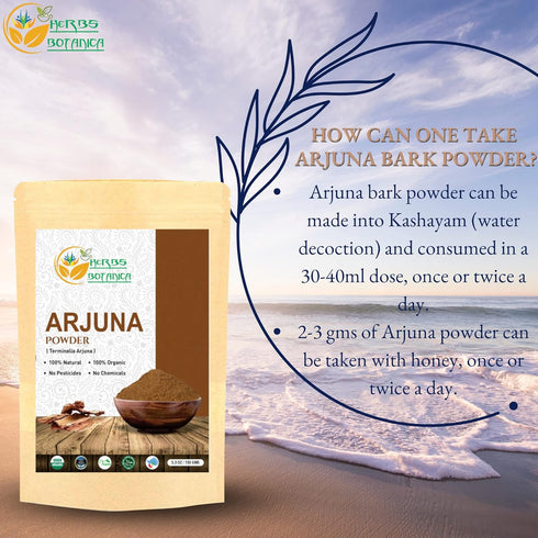 USDA Organic Arjuna Powder Wildcrafted Terminalia Arjuna Supplement for Wellness and Traditional Rejuvenative Arjun Ki Chhaal 5.5oz,150 g...