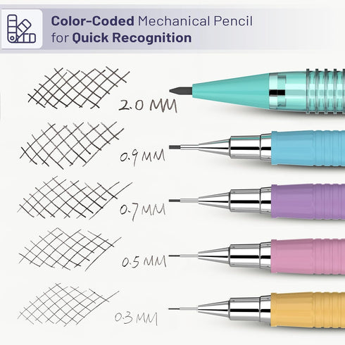 Mr. Pen- Pastel Mechanical Pencil Set with Lead and Eraser Refills, 5 Sizes, 0.3, 0.5, 0.7, 0.9, 2mm, Mechanical Pencils for Drawing and Sketching...