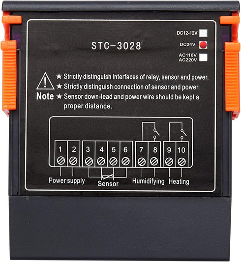 STC-3028 DC24V All-Purpose Temperature and Humidity Controller with Dual Displays and Dual Relay Outputs...