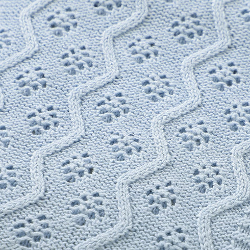 mimixiong Toddler Blankets Knitted Cellular Baby Blankets for Boys and Girls Blue 40x30 Inch...