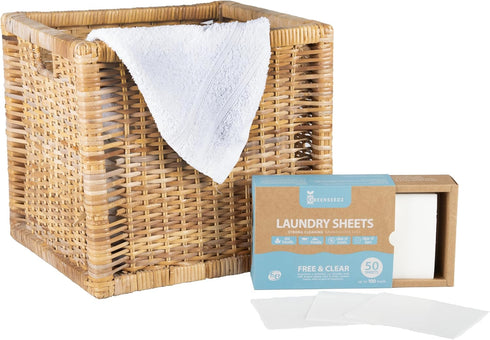 Free And Clear Eco Friendly Unscented Laundry Detergent Sheets, Up To 100 Loads, Powerful Against Stains...