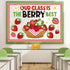 85 Pcs Fruit Bulletin Board Set Strawberry Classroom Decorations 3D Strawberry Honeycomb Balls Flower Berry Cutouts for Summer Holiday Back to Sch...