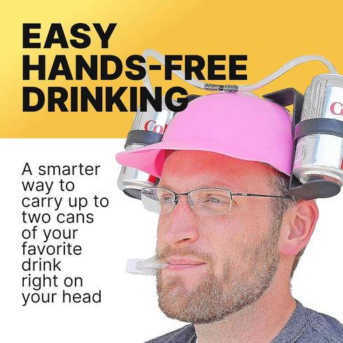Fairly Odd Novelties Beer Soda Guzzler Helmet Drinking Party Hat, Pink...