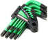 Powerbuilt L-Type Tamper Proof 9 Piece Wrench Set, Short Arm Torx Star Key, Non-Slip Handle, Hex Ball End, Holder - Green 941071...