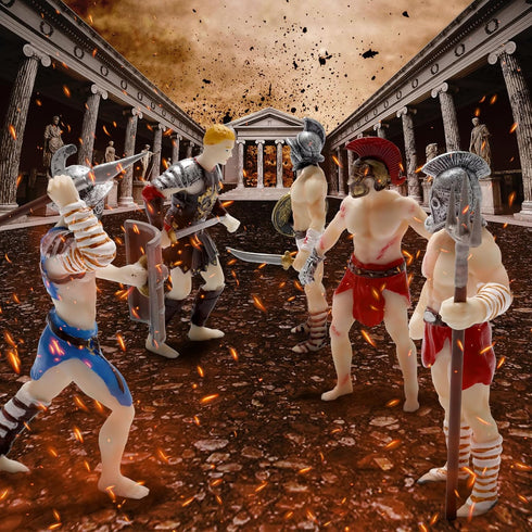 5 PCS Mini Roman Gladiator Figurines Army Men Soldier Action Figures Set Authentic Warrior for Collection Birthday Gift Christmas Halloween Party ...