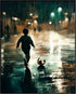 Posterizer 1 pcs-kid playing outside in the rain-poster for football soccer fans -1-Sports & Hobby Art Gifts for sports fans Decor for Home & Offi...
