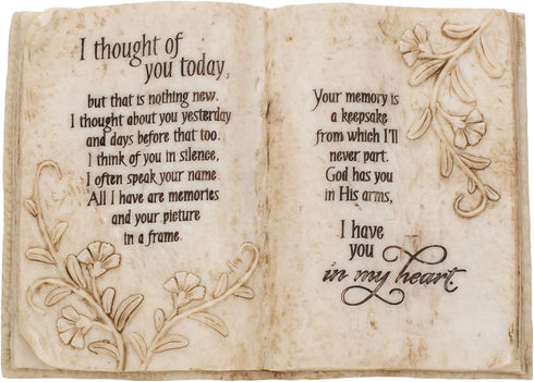 Jozie B 246200 "I Thought of You Today in Memory Book Shape Plaque...