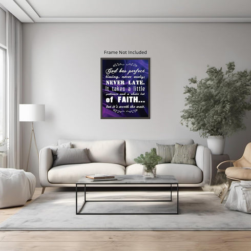 Posterizer 1 pcs-Bible Scripture-Gods Perfect Timing-Religious Posters-Typography Art-Gifts for Christians - Decor for Church, Sunday School Class...