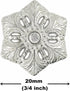 Bezelry 12 Pieces Snowflake Metal Shank Buttons. 20mm (3/4 inch) (Silver)...