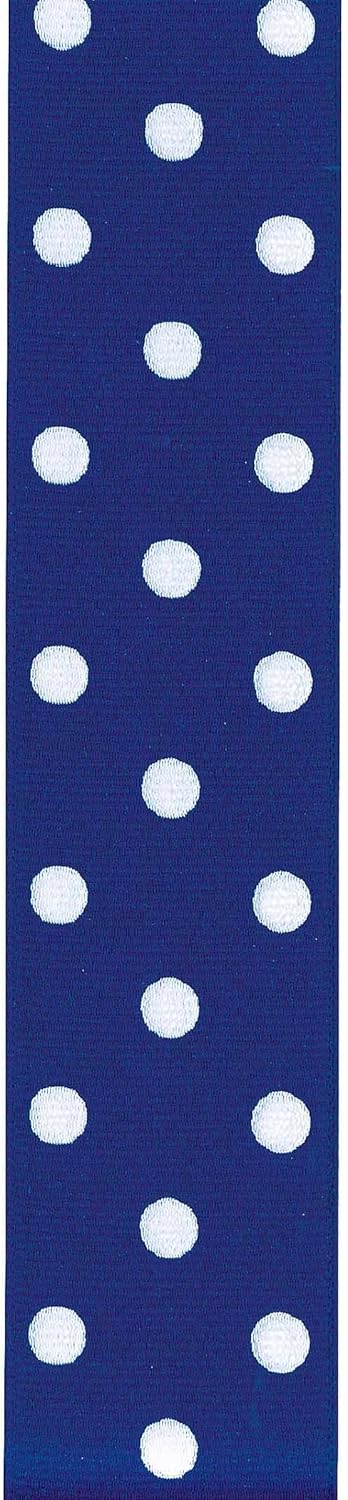 Offray, Royal Blue Grosgrain Polka Dot Craft Ribbon, 1 1/2-Inch x 9-Feet...