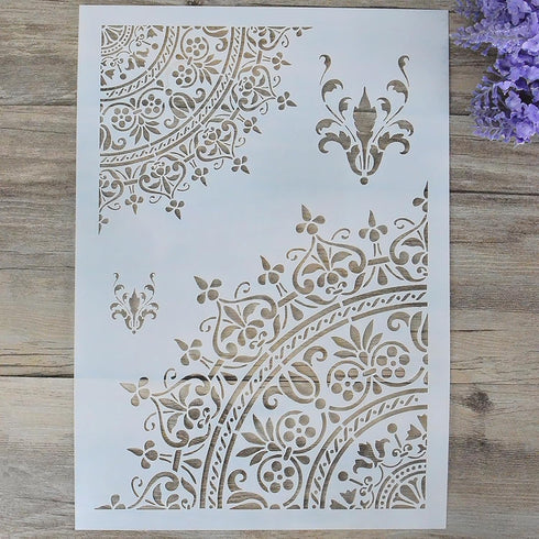 DIY Decorative Mandala Stencil Template for Painting on Walls Furniture Crafts, Mandala (A4 Size)...