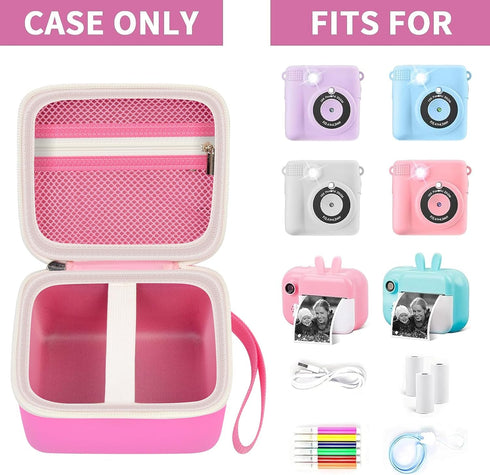 PAIYULE Kid Camera Case Compatible with Instant Camera for Kids Digital Video Cameras Storage Holder Bag for Girls Toddler Camera And Print Paper(...