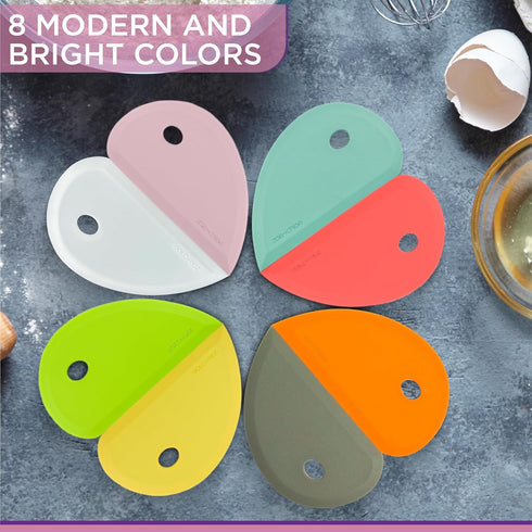 Zoie + Chloe Multipurpose Silicone Bowl Scraper - Dough Scraper for Cleaning Mixing Bowls, Baking Pan - Silicone Scraper Spatula For Painting, Smo...