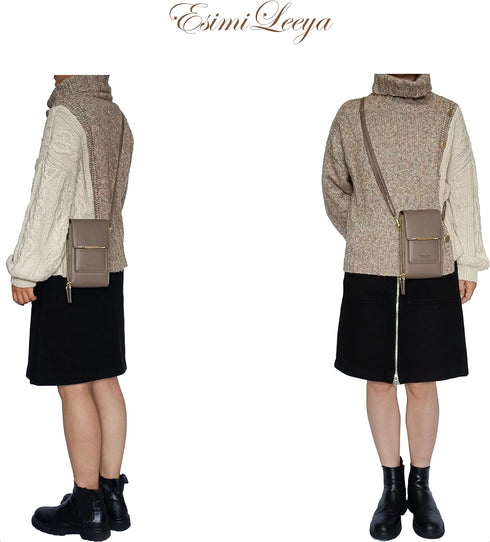 Esimileeya Small Cell Phone Crossbody Bags for Women Trendy Purses Touchscreen Functional Shoulder Bag with Credit Card Slots...