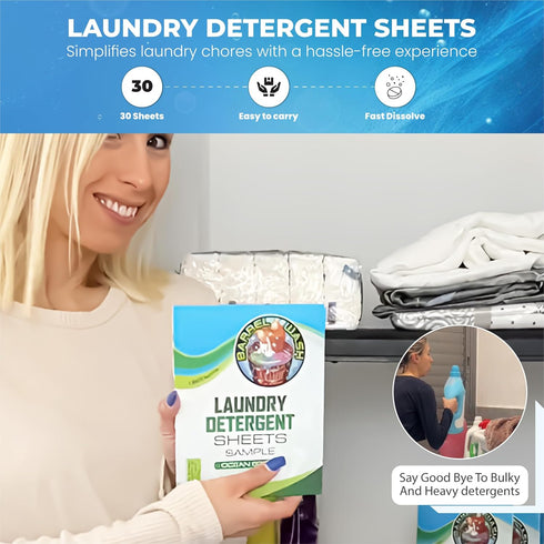 Laundry Detergent Sheets - Eco-Friendly, Biodegradable, Mess-Free, Concentrated Laundry Solution - No Plastic Waste, Easy to Use, Travel-Friendly ...