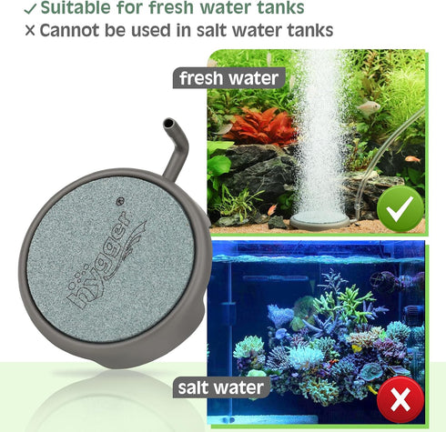 hygger Aquarium Air Stone Quiet Ultra High Dissolved Oxygen Diffuser Air Stones for Aquariums Nano Fish Tank Bubble Stone Kit Stainless Steel Air ...