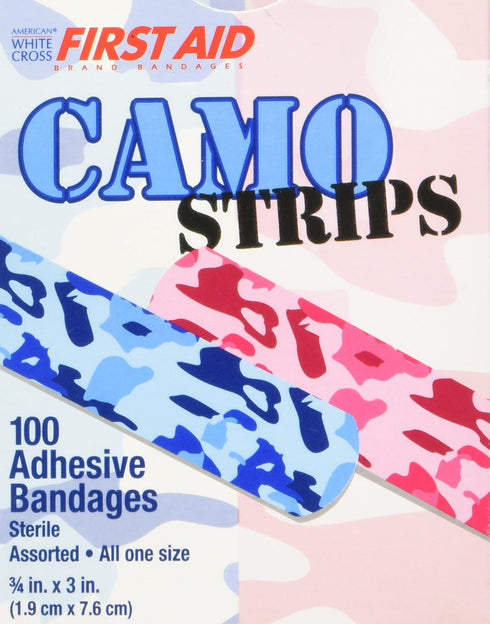 Designer Bandages for Children 100CT, 3/4"x3" (Camo Strips)...