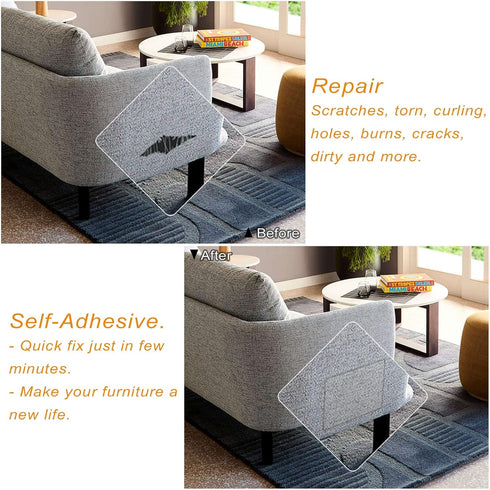 ILOFRI Linen Fabric Patches Tape Self Adhesive 16x60 inch, Durable Fabric Couch Repair Kits for Upholstery, Furniture, Sofa, Car Seats, Office Cha...