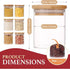 Houseables Glass Spice Jars, Storage Containers, Airtight Bamboo Lid, 12 Pack, 6 oz, Food Canister Sets For Kitchen Counter, Jar, Lids, Flour, Bro...