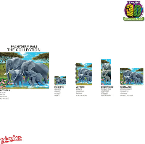3D LiveLife Magnet - Pachyderm Pals from Deluxebase. Lenticular 3D Elephant Fridge Magnet. Magnetic decor for kids and adults with artwork license...
