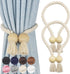 2 Pack Magnetic Curtain Tiebacks Cotton Hand Woven Tie Back Decorative Rope Holdbacks for Curtains Draperies No Tools Required, Beige...
